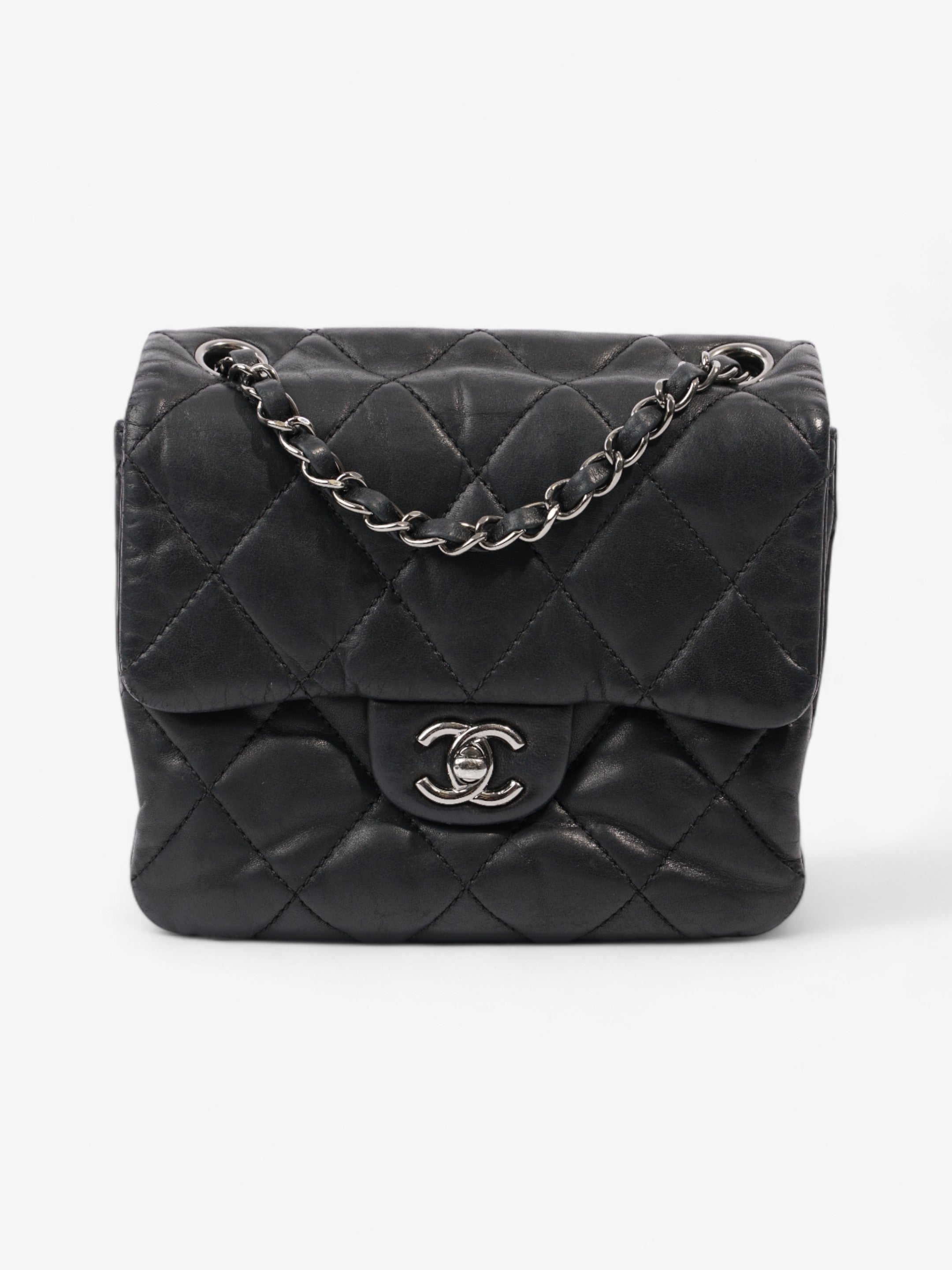 Chanel Classic Square Flap Black Lambskin Leather Mini