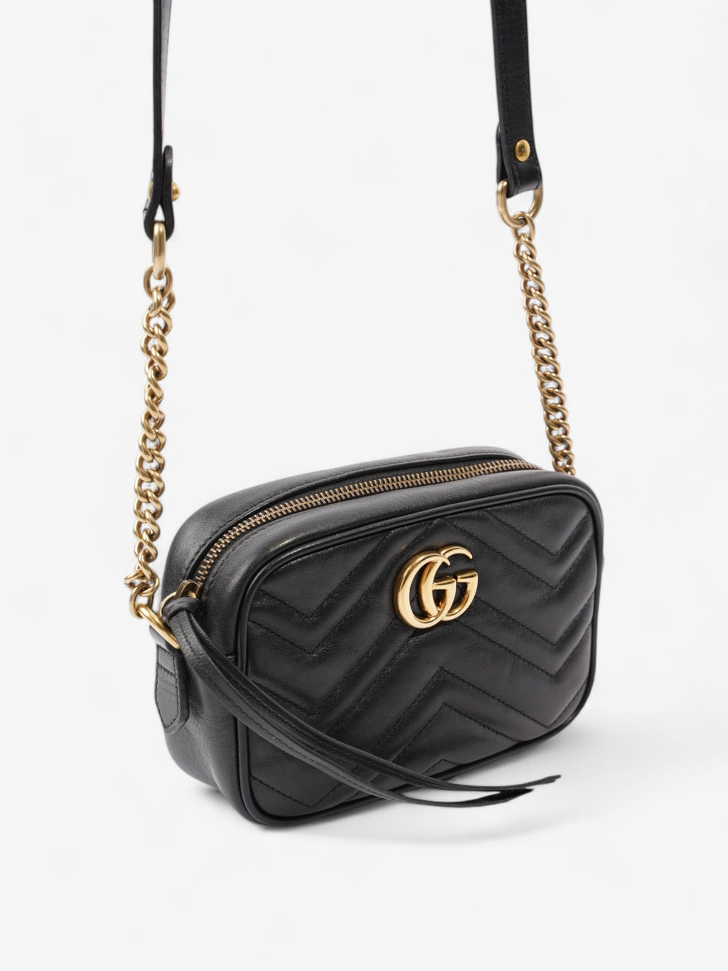 Gucci GG Marmont Black Matelasse Leather Mini