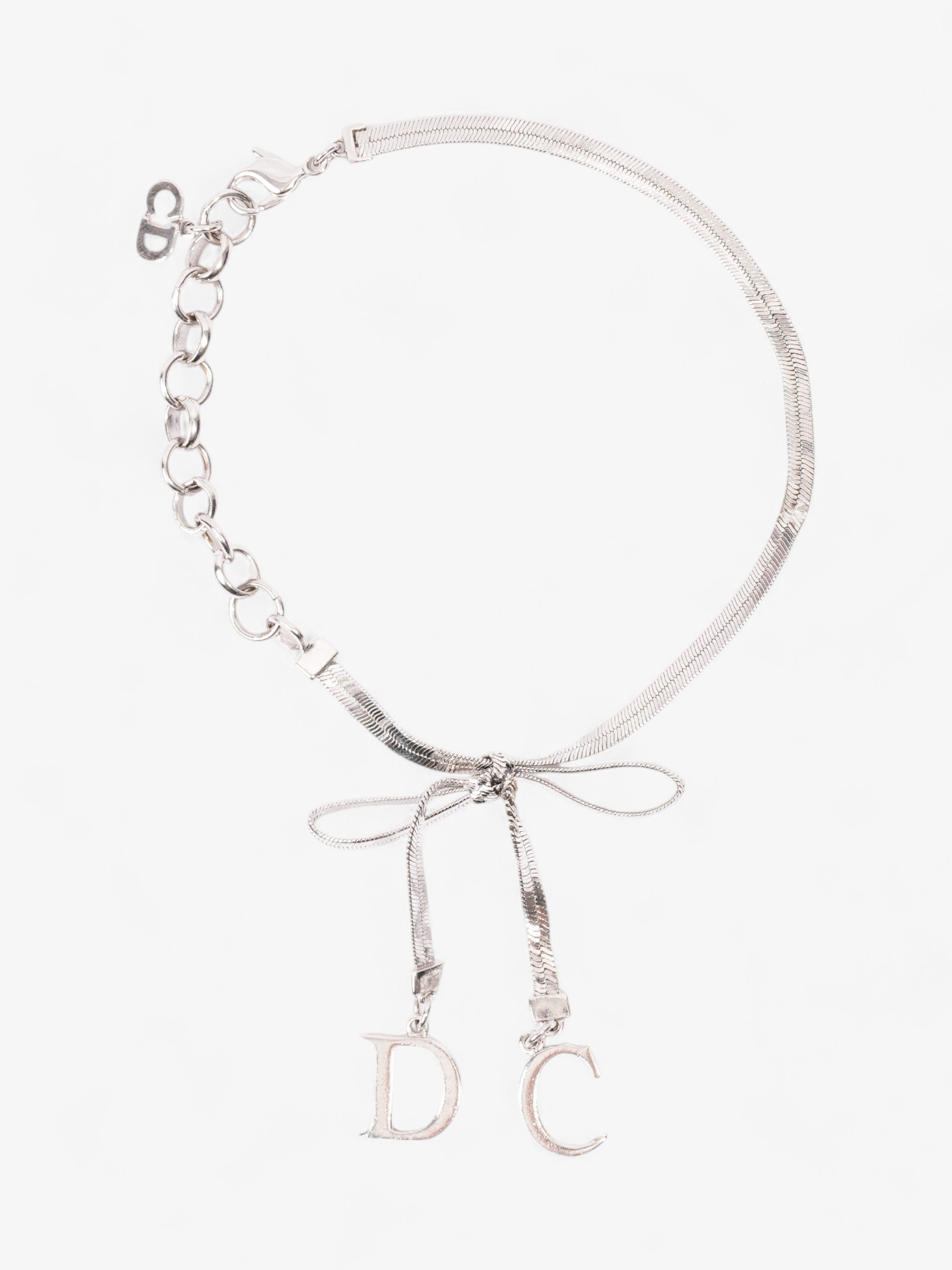 Christian Dior Bow Bracelet Silver Base Metal
