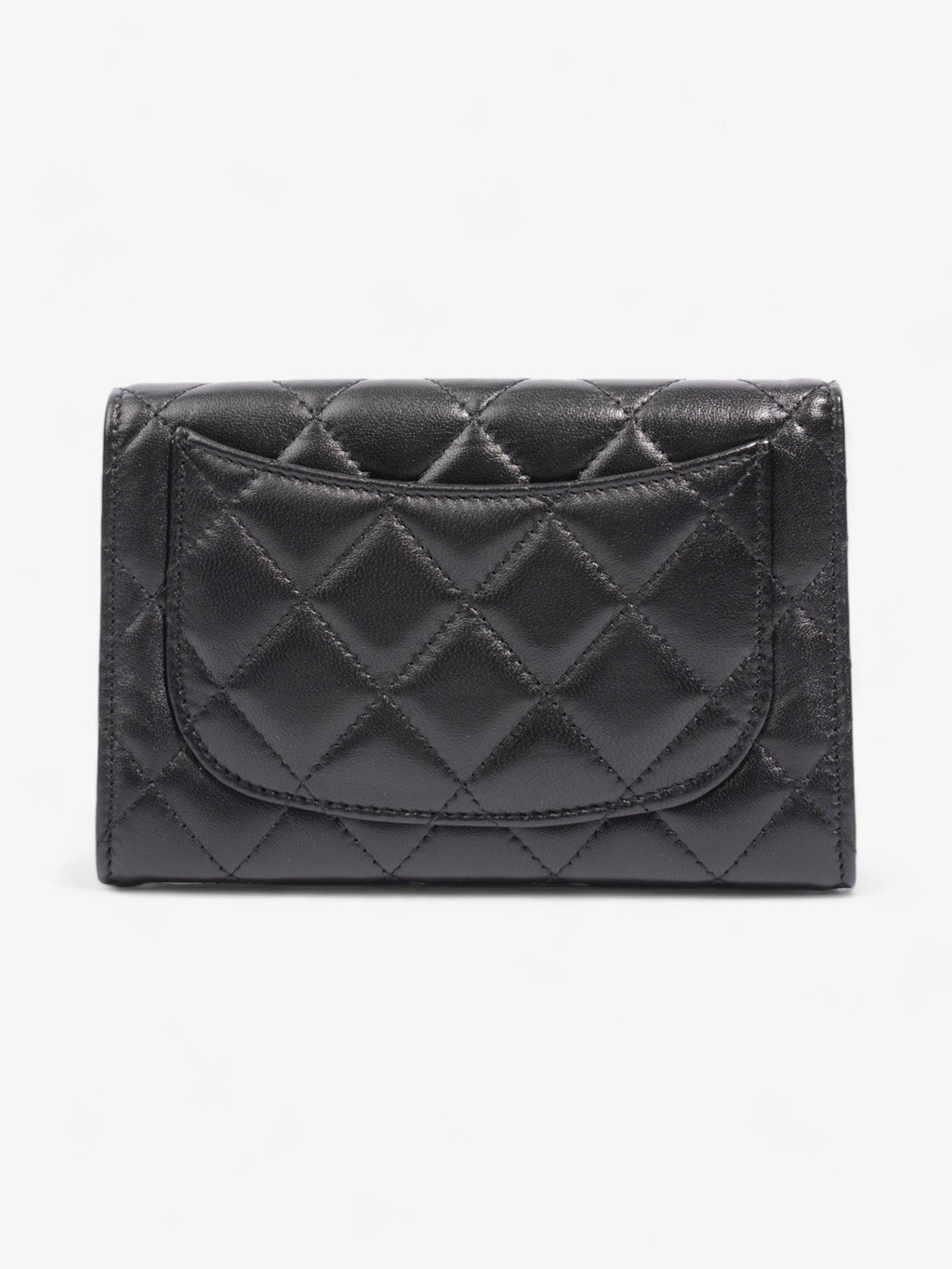 Chanel Classic Flap Wallet Black / Silver Lambskin Leather