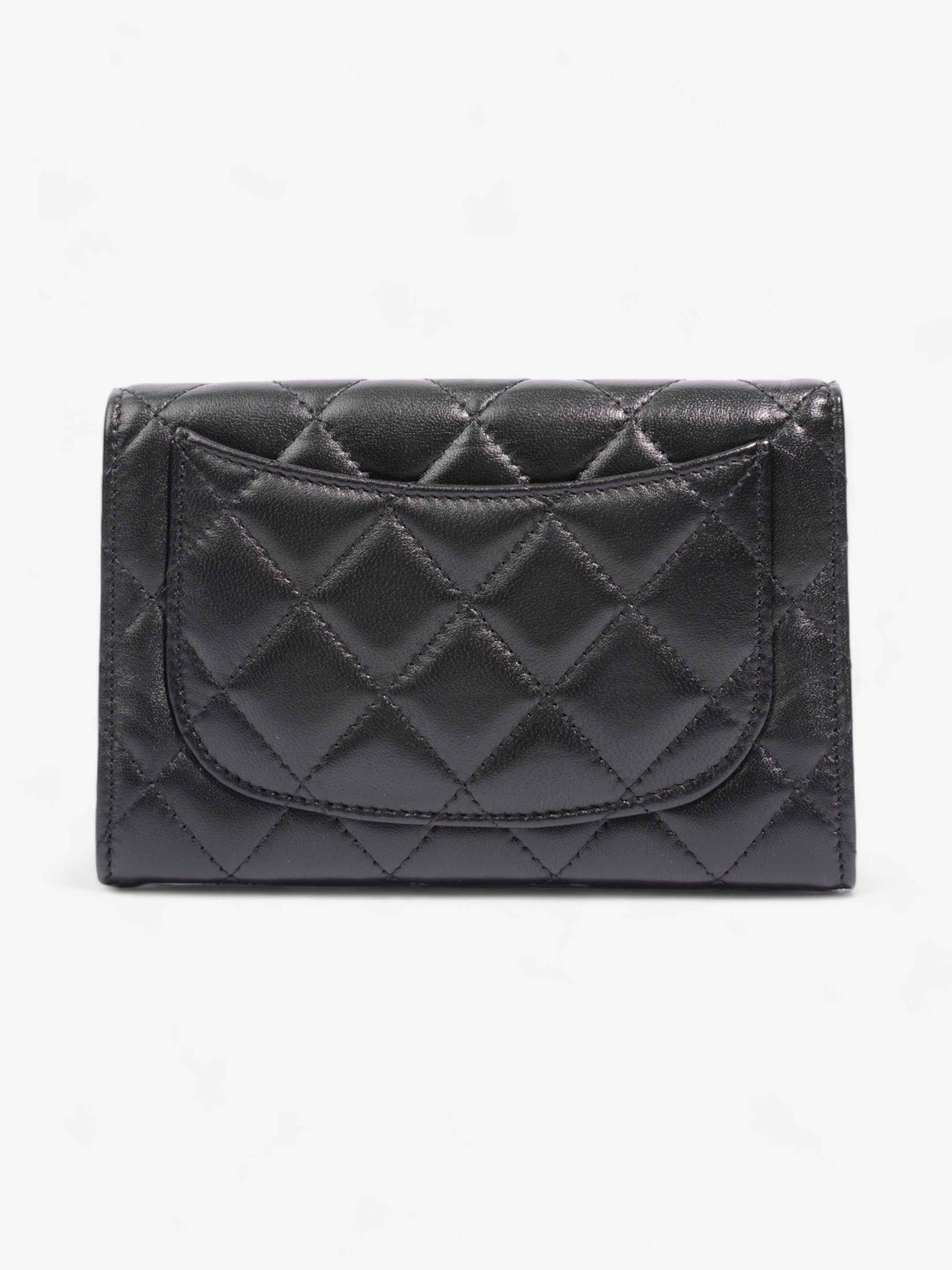 Chanel Classic Flap Wallet Black / Silver Lambskin Leather