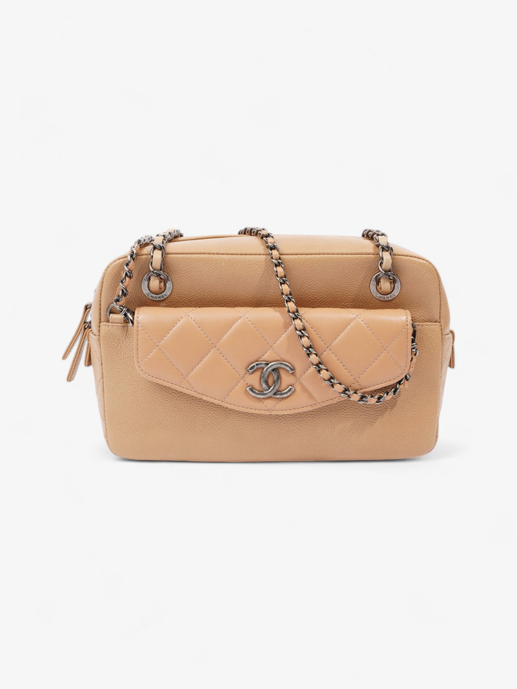 Chanel Coco Break Camera Bag Beige Caviar Leather
