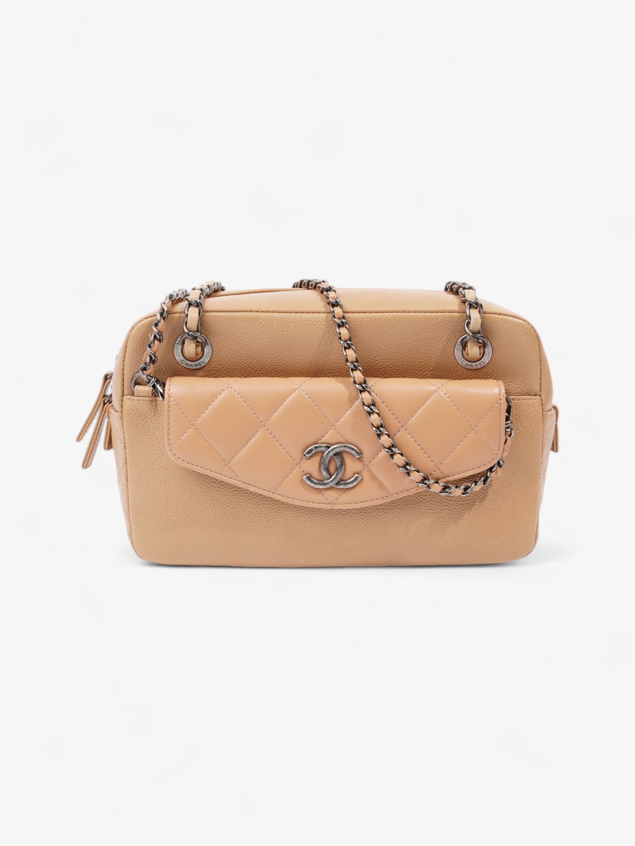Chanel Coco Break Camera Bag Beige Caviar Leather