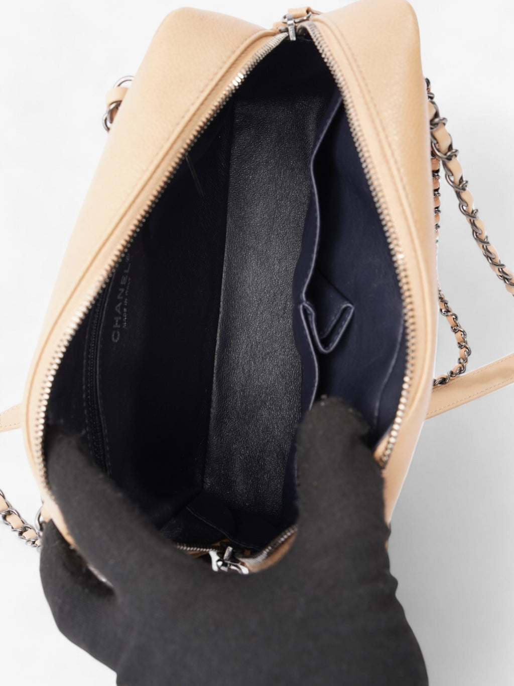 Chanel Coco Break Camera Bag Beige Caviar Leather