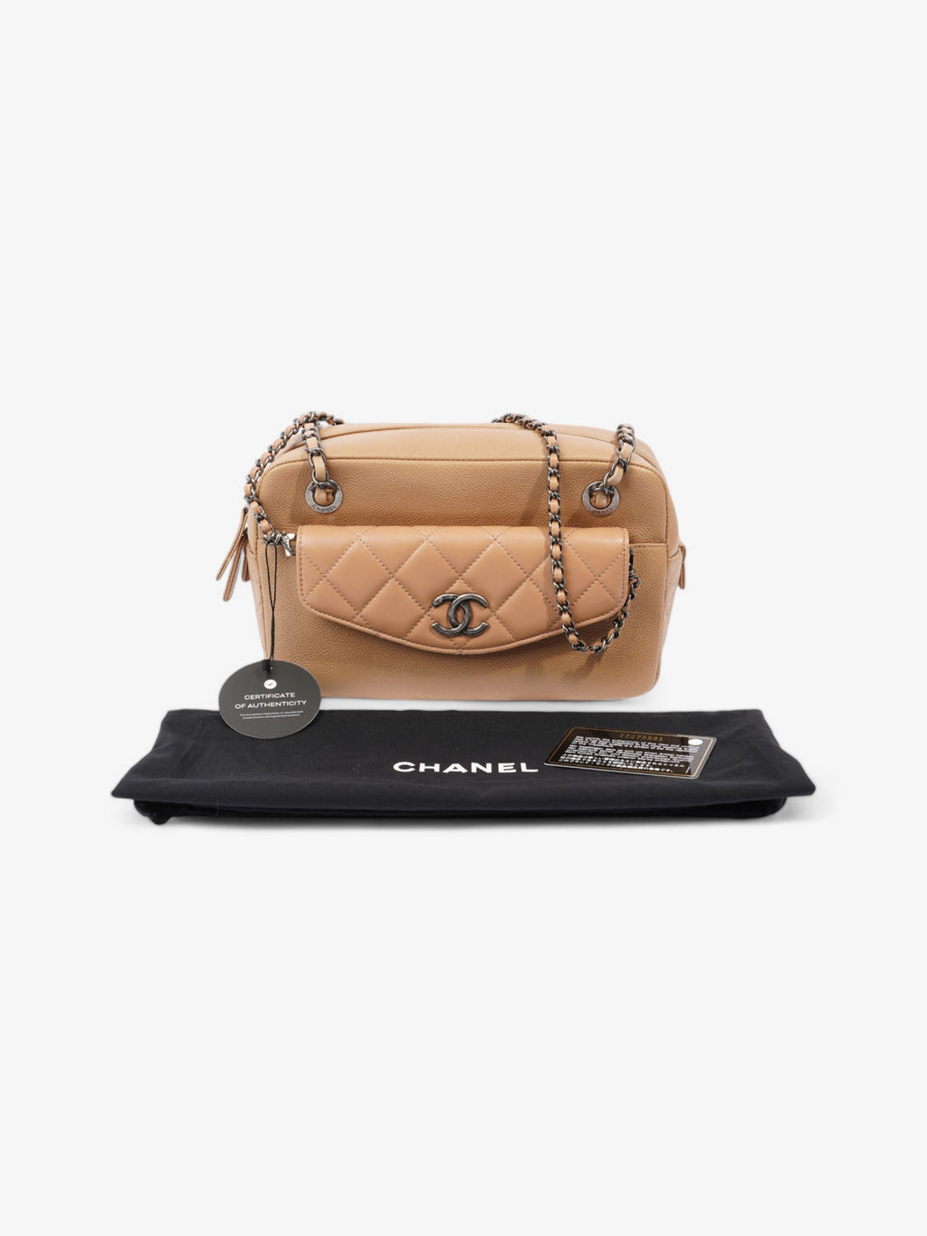 Chanel Coco Break Camera Bag Beige Caviar Leather
