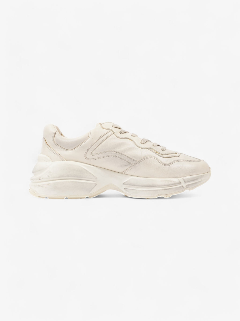 Gucci Rhyton 'Lips' Sneakers Beige  / Red / Black Leather EU 41.5 UK 7.5