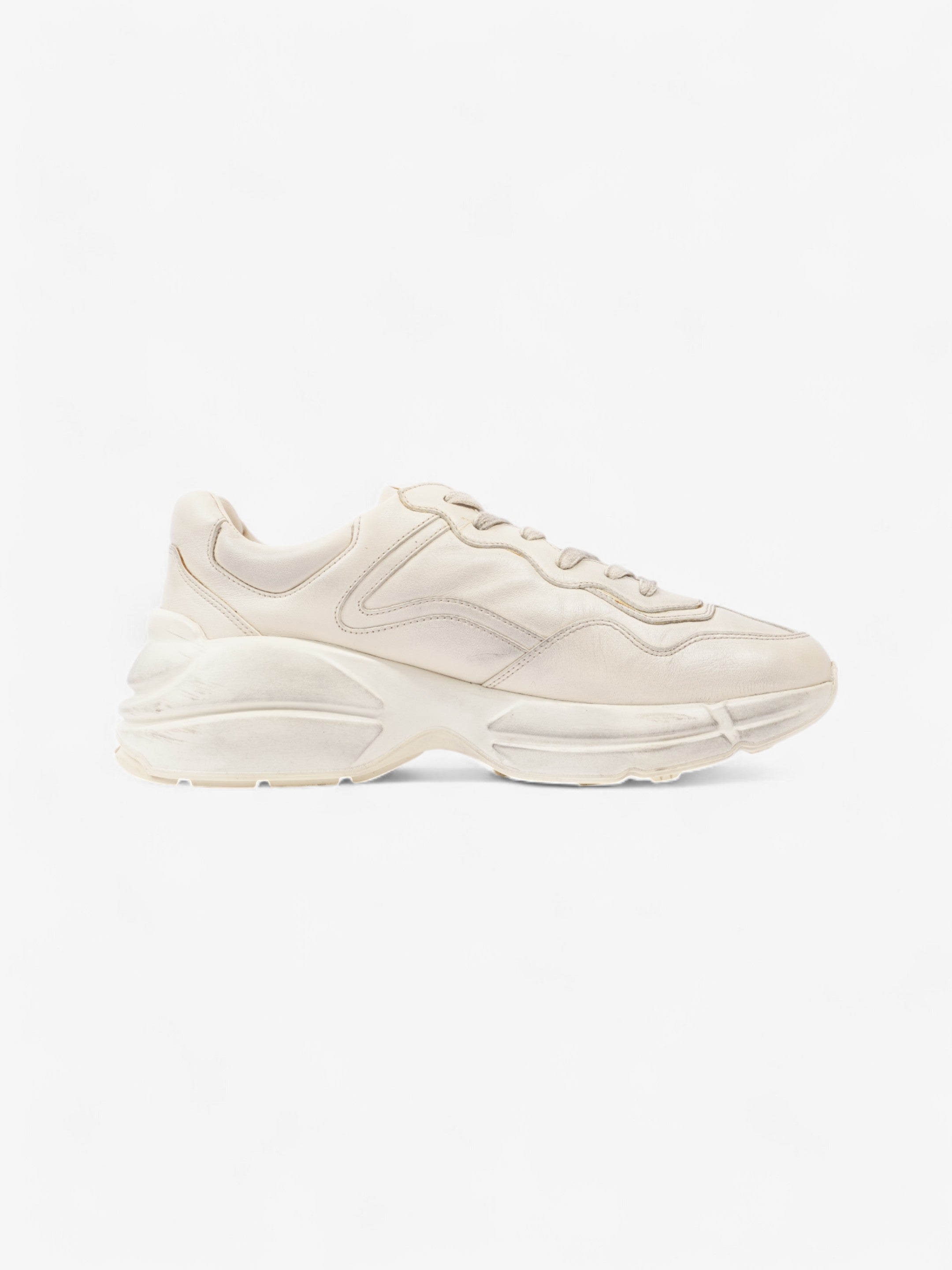 Gucci Rhyton 'Lips' Sneakers Beige  / Red / Black Leather EU 41.5 UK 7.5