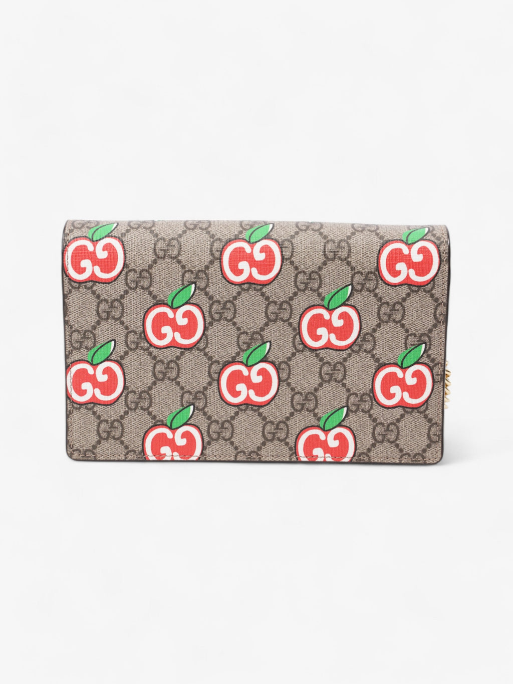 Gucci Monogram Apple Chain Wallet GG Supreme / Red / Green Canvas