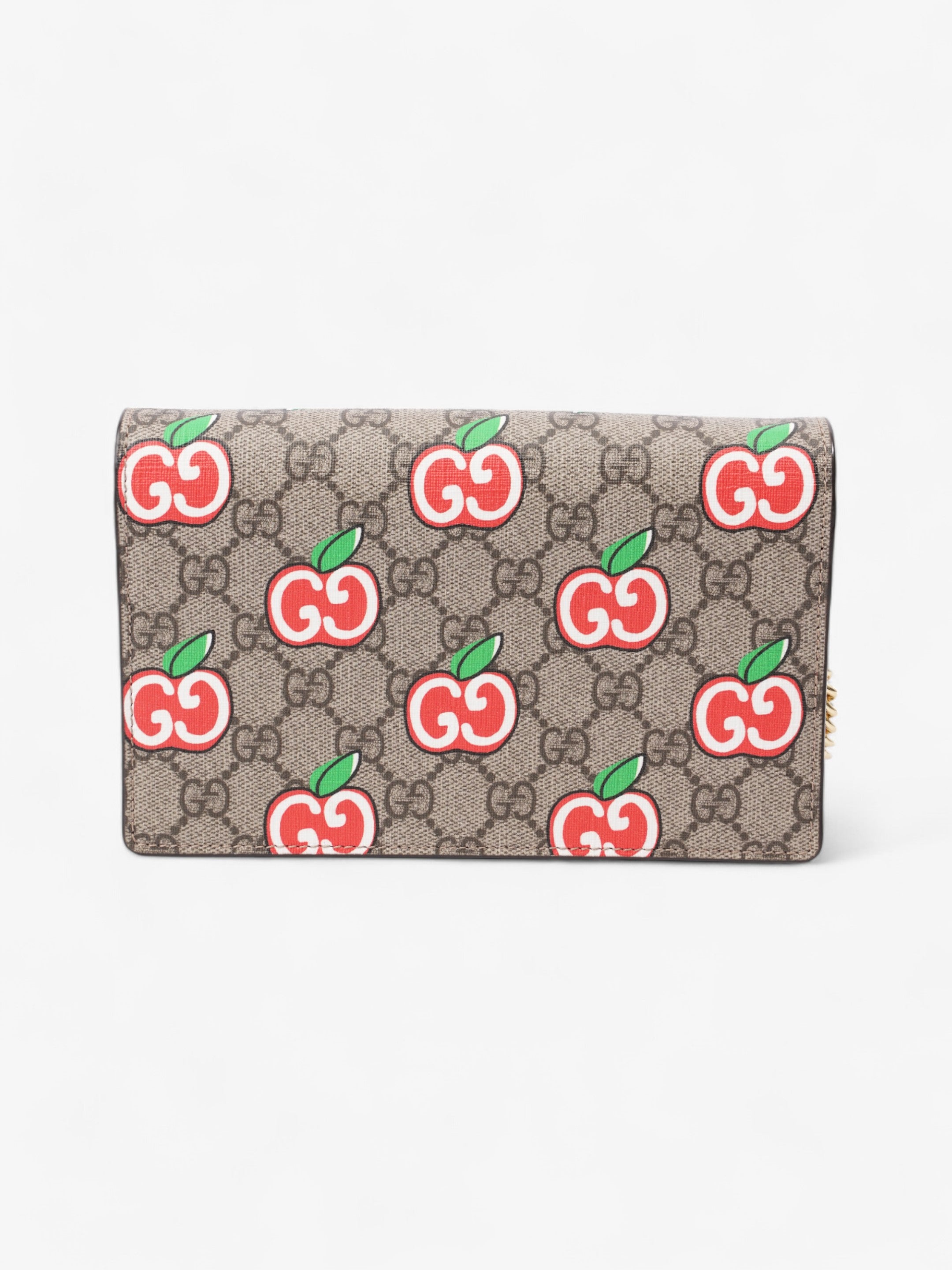 Gucci Monogram Apple Chain Wallet GG Supreme / Red / Green Canvas