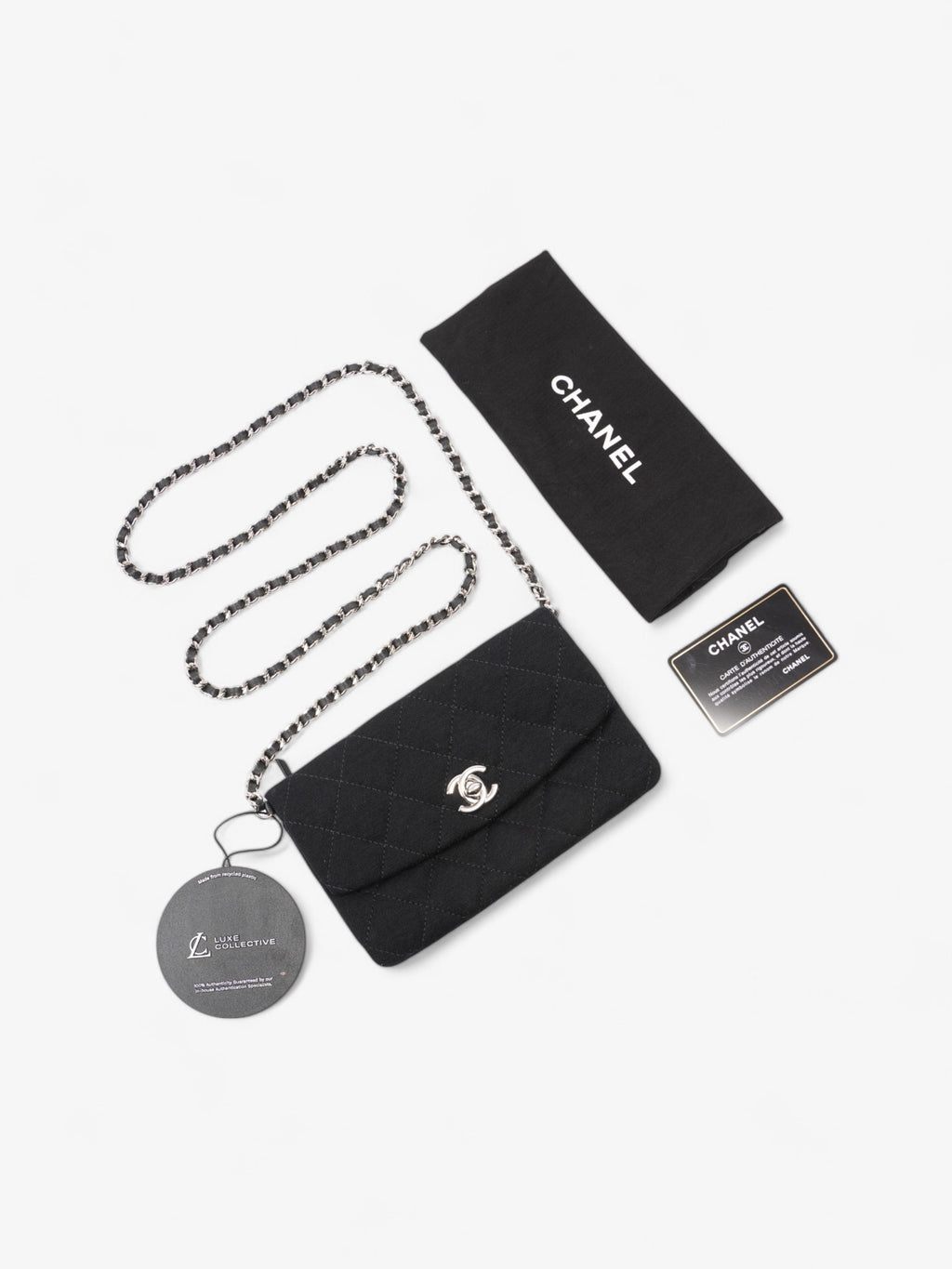 Chanel CC Flap Bag Black Cotton Mini
