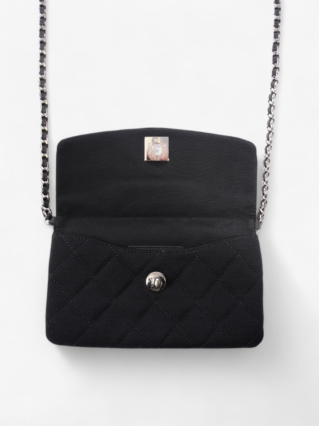 Chanel CC Flap Bag Black Cotton Mini