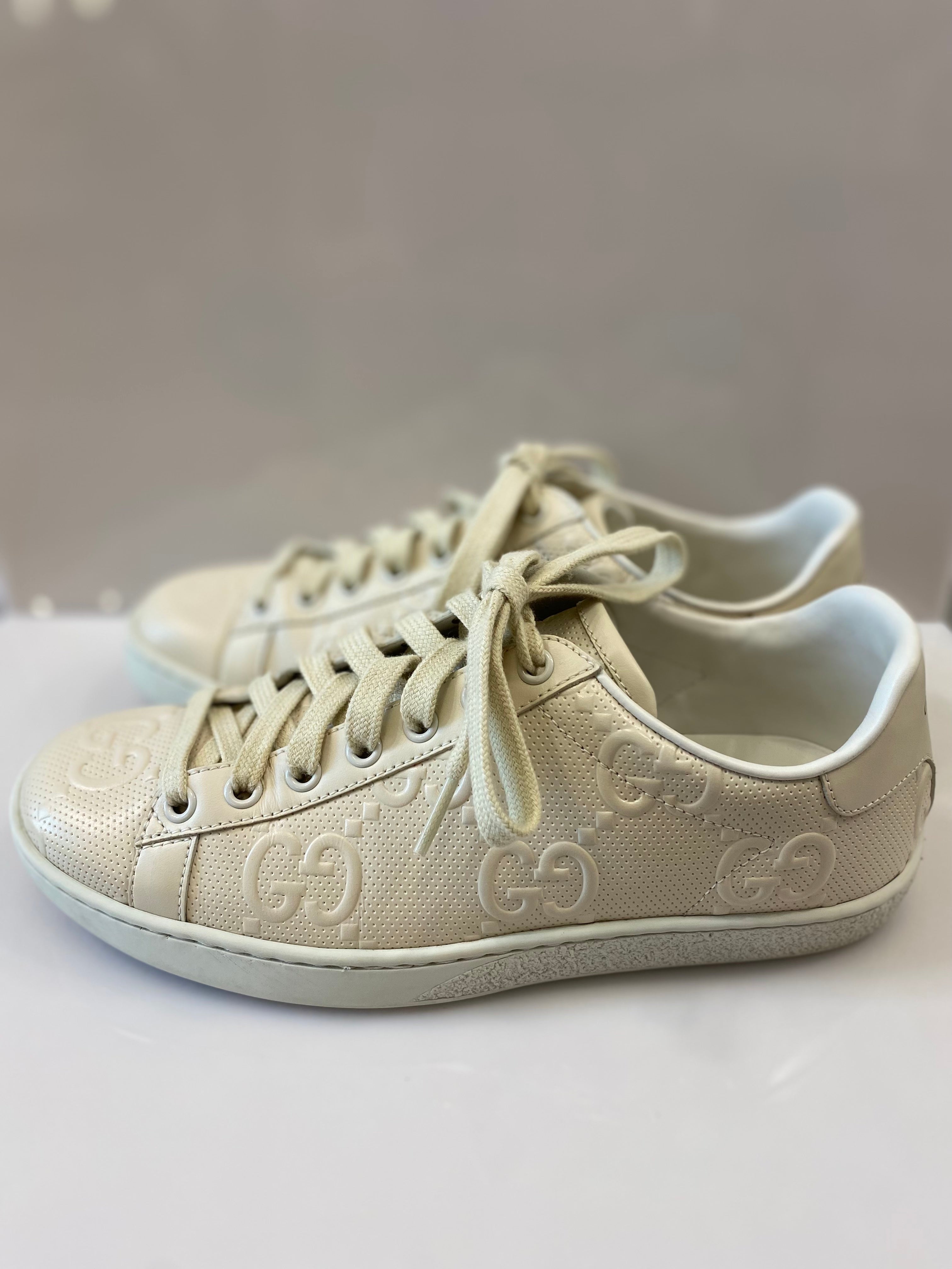 GUCCI ACE GG EMBOSSED SNEAKERS