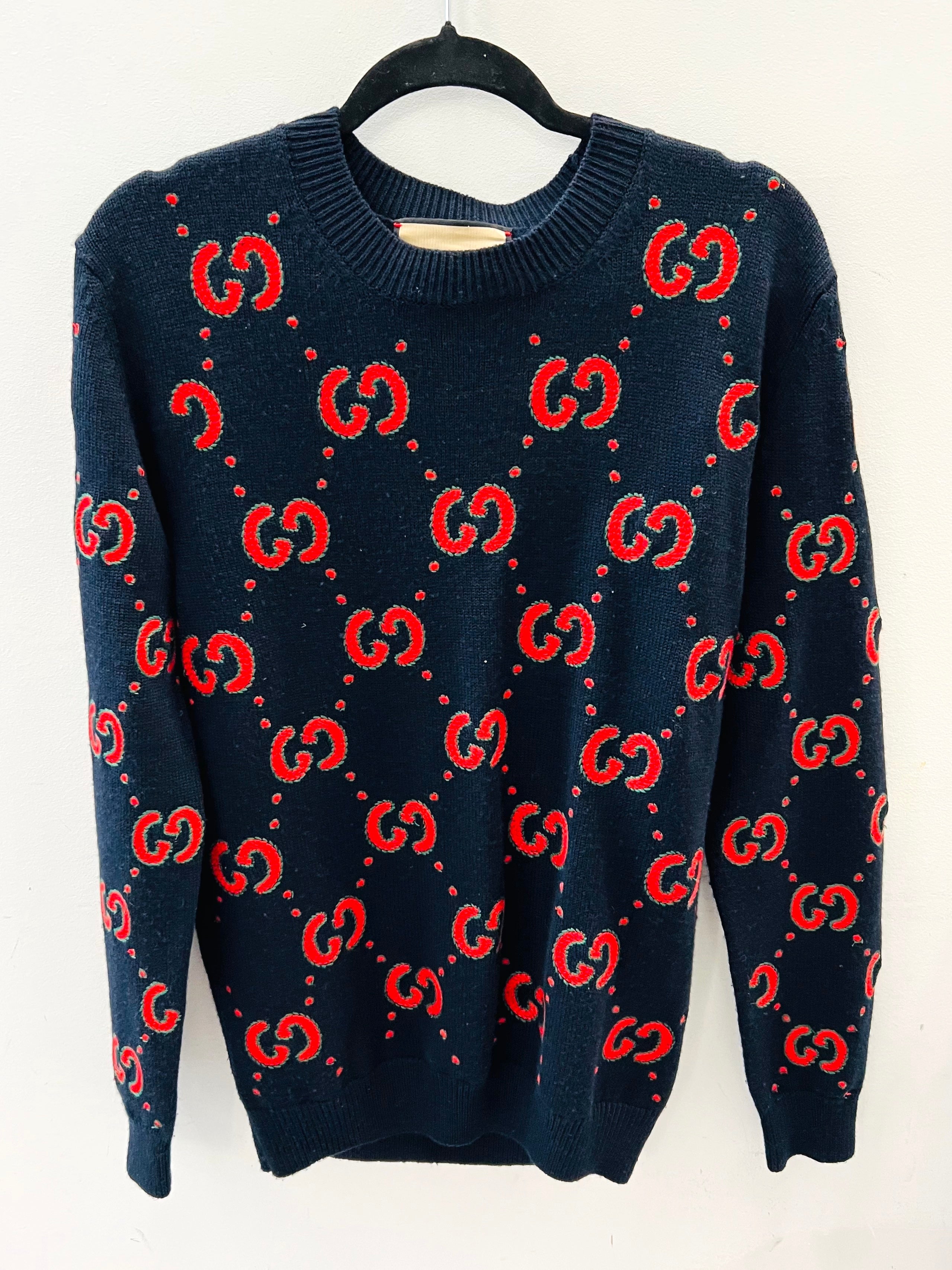 GUCCI ANIMALIUM EMBROIDERY BAT SWEATER