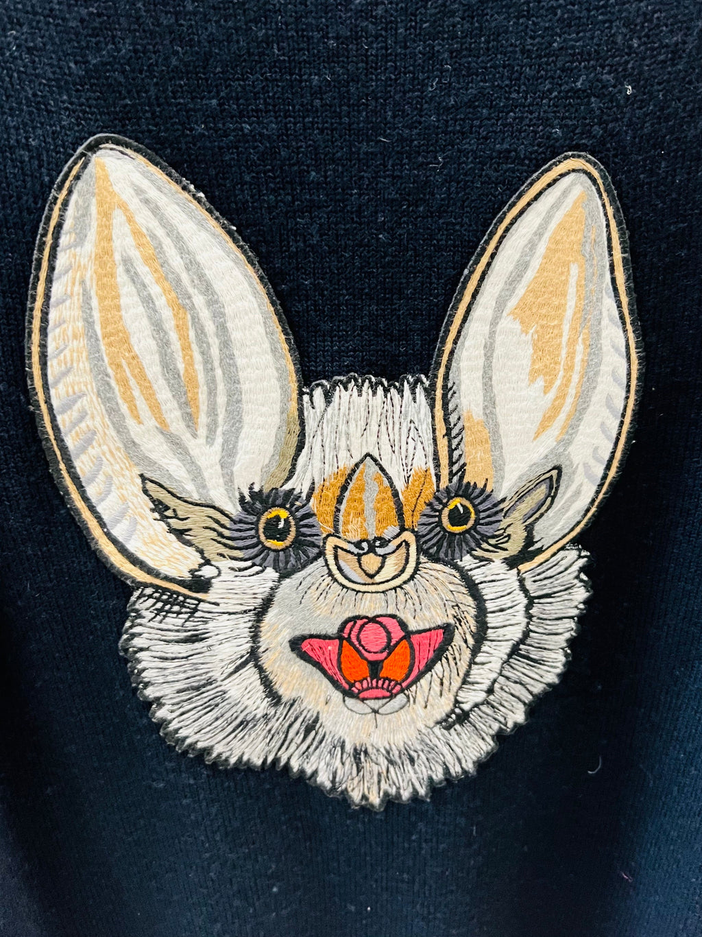 GUCCI ANIMALIUM EMBROIDERY BAT SWEATER