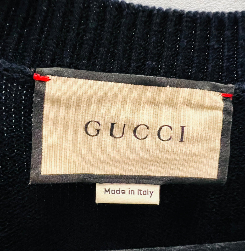GUCCI ANIMALIUM EMBROIDERY BAT SWEATER