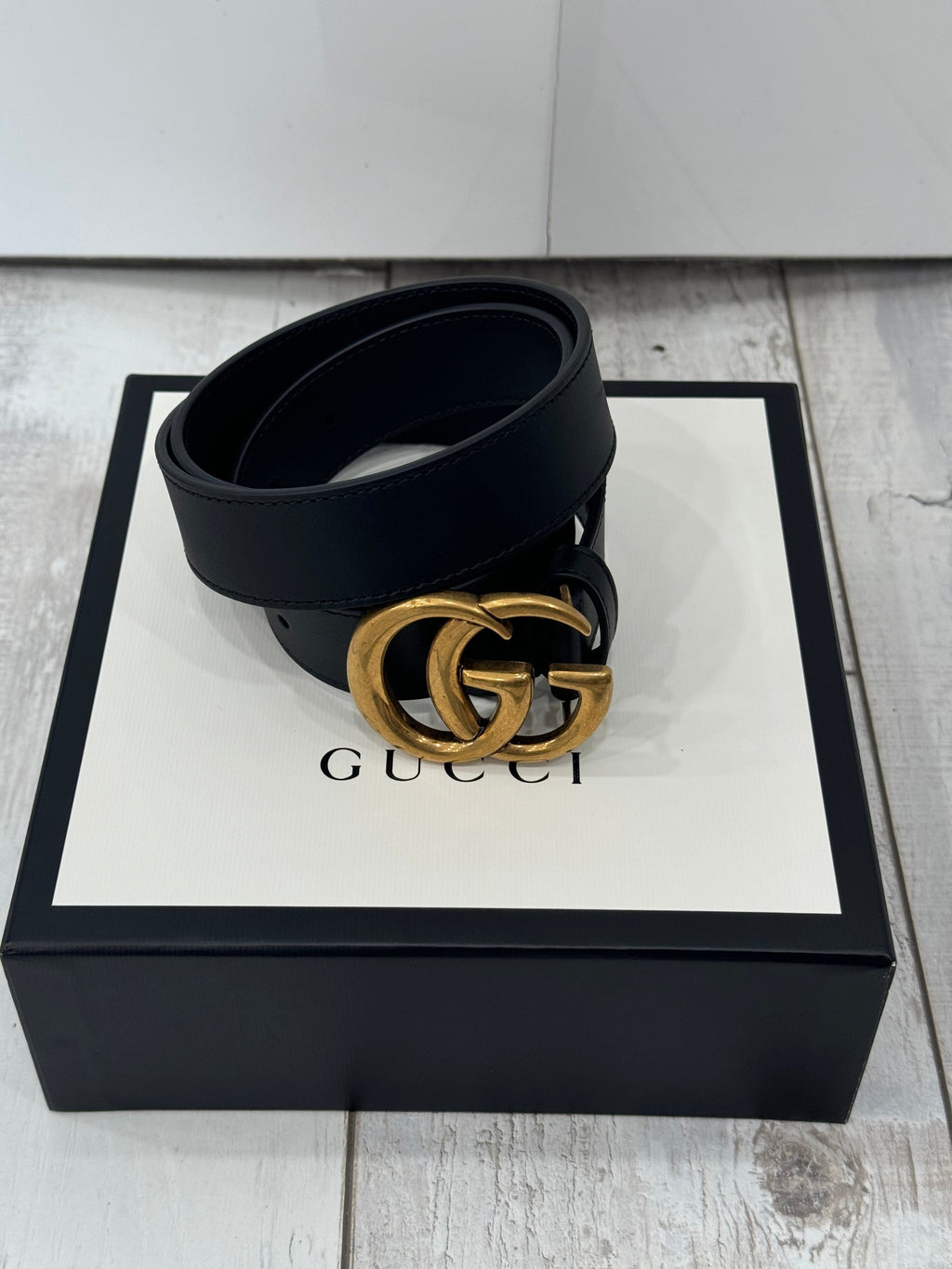GUCCI GG MARMONT CALFSKIN LEATHER BELT
