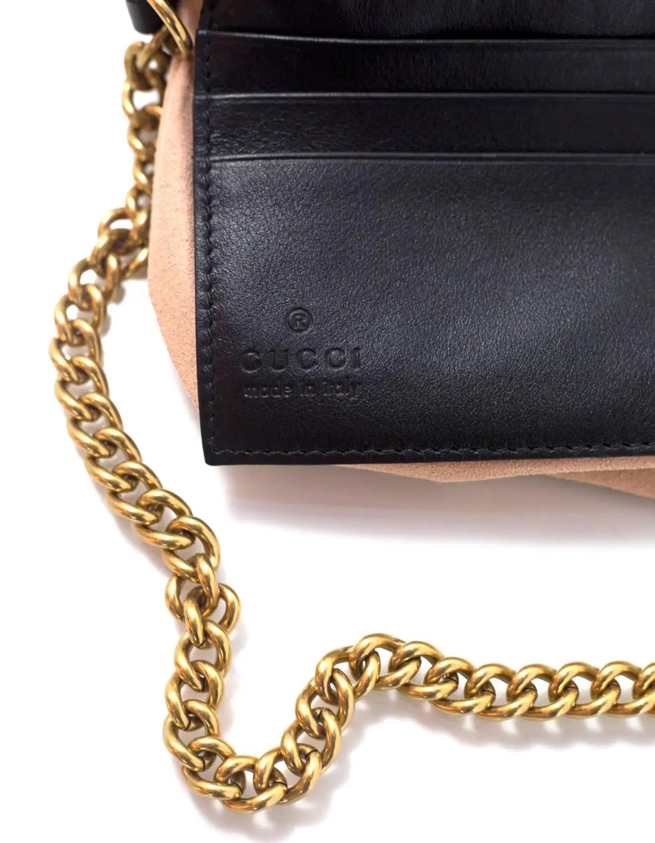 GUCCI GG CALFSKIN MATELASSE MARMONT MINI CHAIN BAG