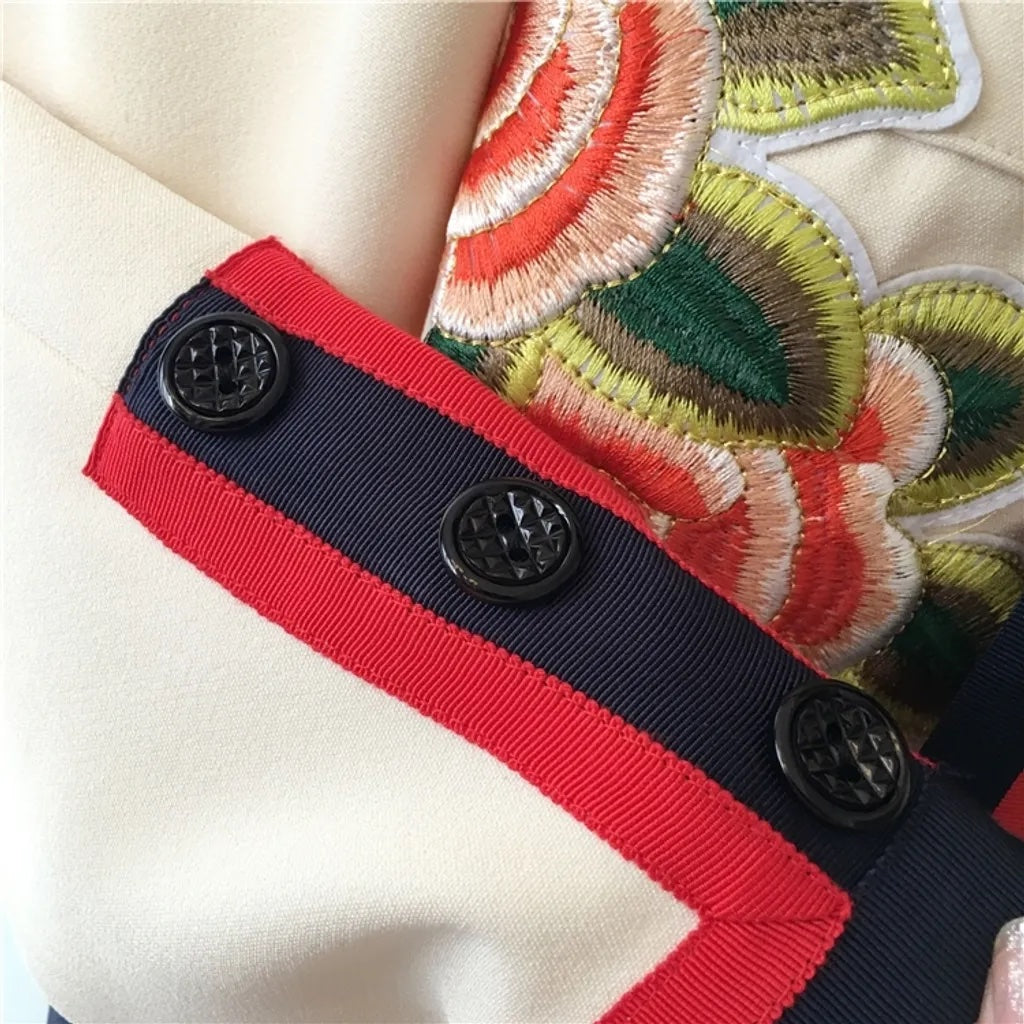 GUCCI FLORAL EMBROIDERED BLAZER AND SKIRT