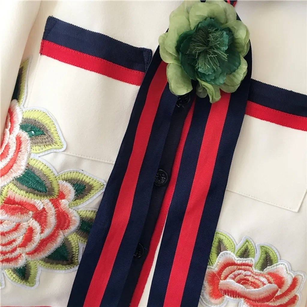 GUCCI FLORAL EMBROIDERED BLAZER AND SKIRT
