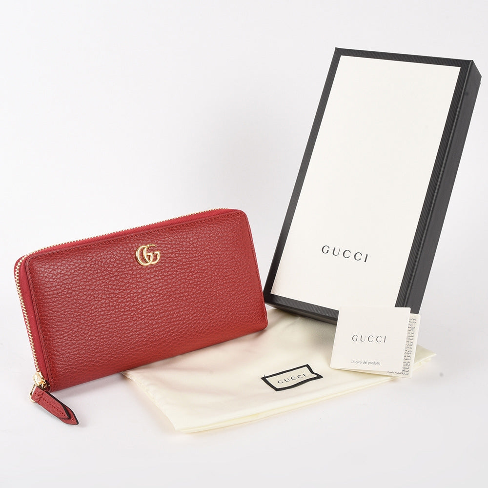 GUCCI GG MARMONT LEATHER ZIP AROUND WALLET
