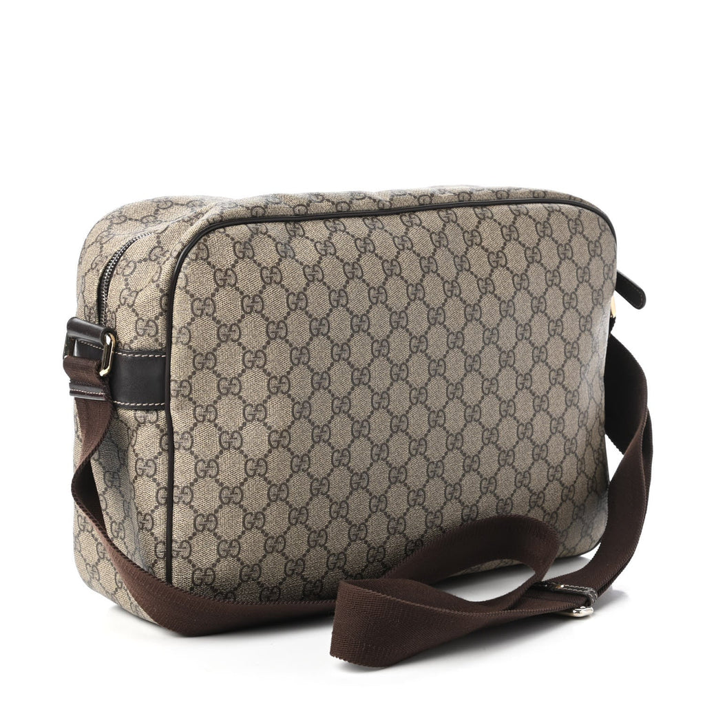 GUCCI GG PLUS MONOGRAM COATED CANVAS MESSENGER BAG