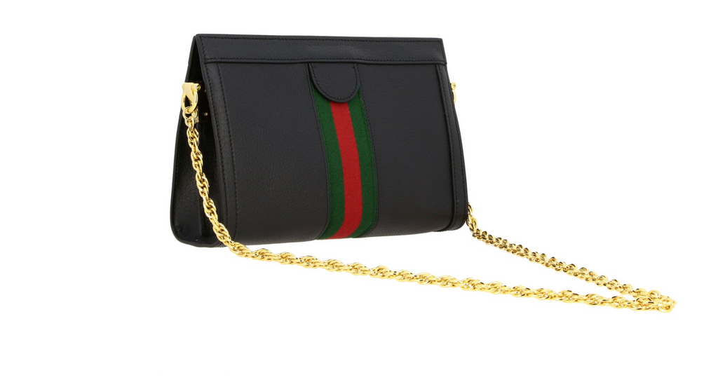 GUCCI GG OPHIDIA SMALL LEATHER CHAIN BAG