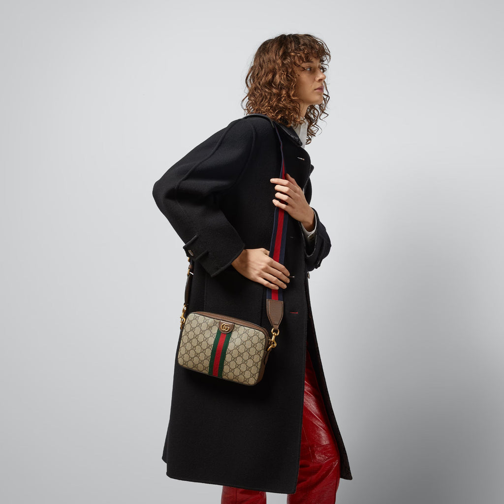 GUCCI GG SUPREME MONOGRAM OPHIDIA CROSSBODY/ WRISTLET BAG