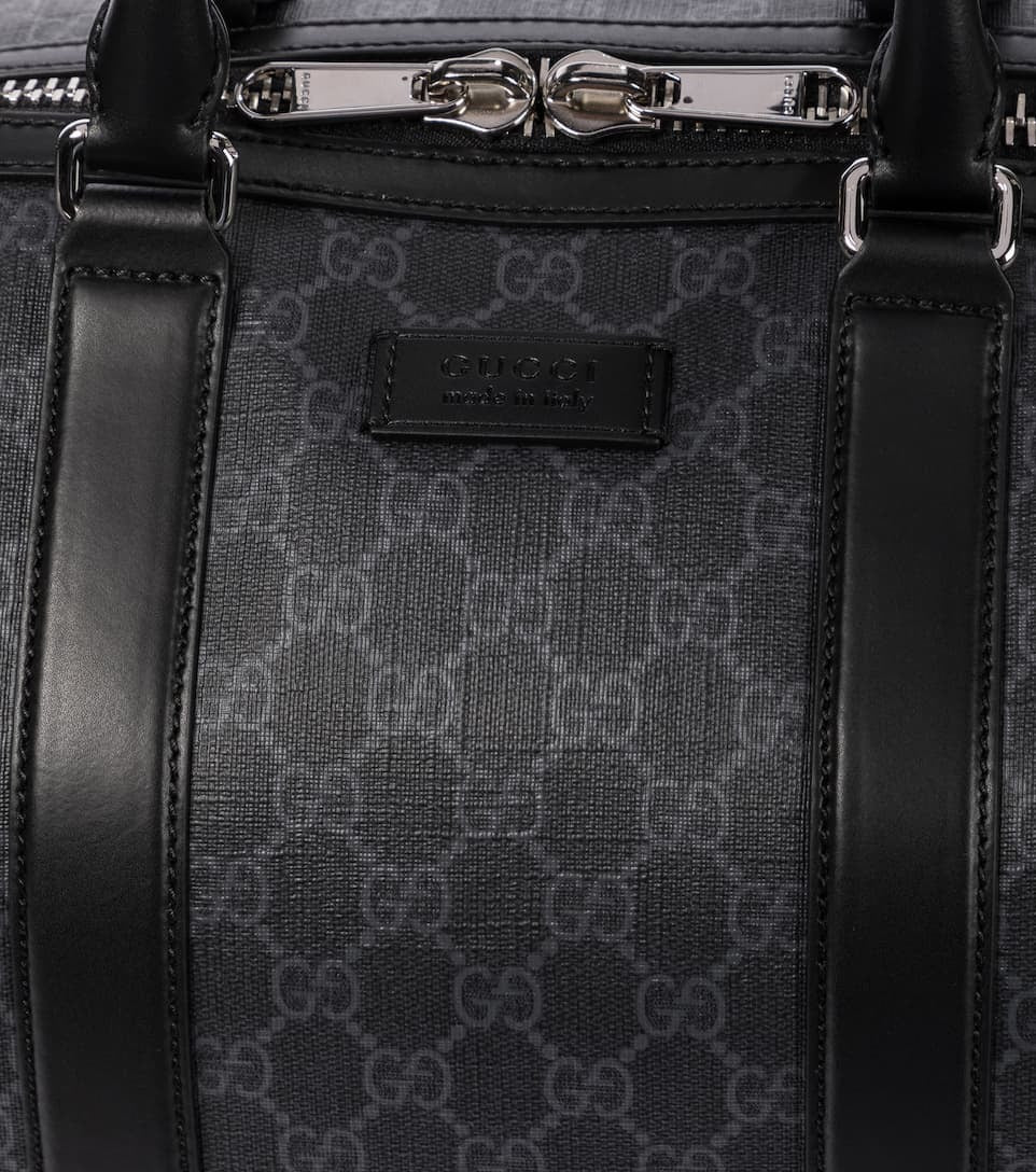 GUCCI GG LOGO COATED CAVAS DUFFLE BAG