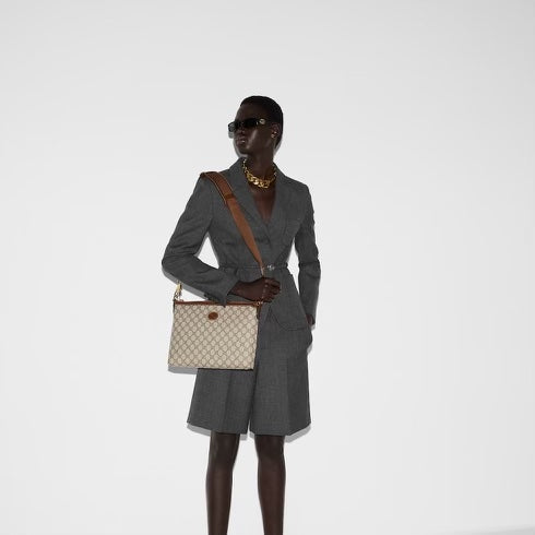 GUCCI INTERLOCKING G WRISTLET/ MESSENGER CROSSBODY BAG