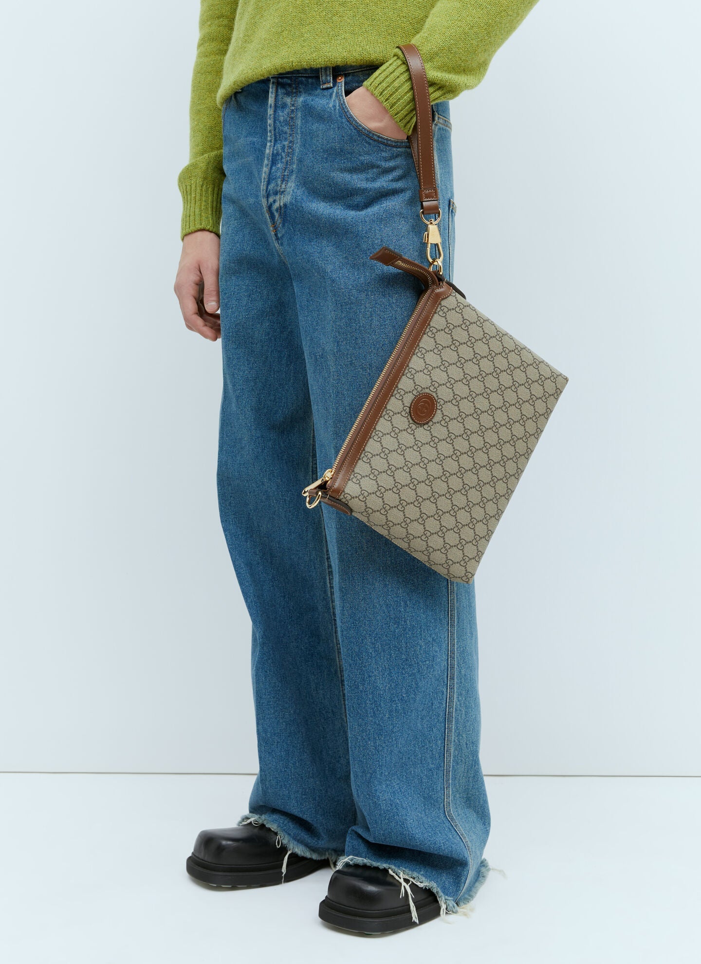 GUCCI INTERLOCKING G WRISTLET/ MESSENGER CROSSBODY BAG