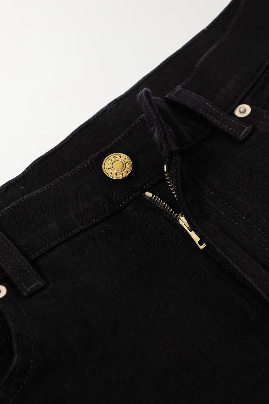 GUCCI LEATHER EMBELLISHED SKINNY JEANS