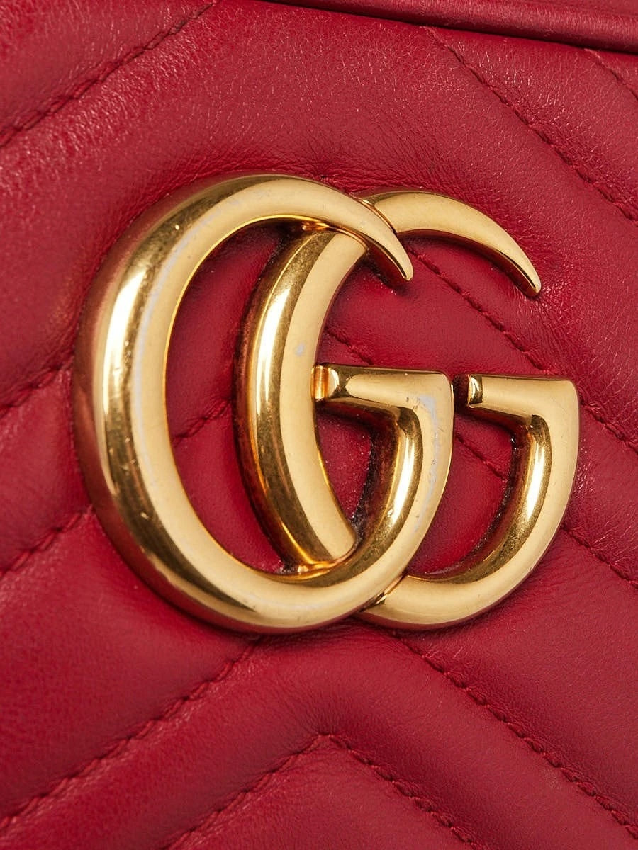 GUCCI GG MARMONT SMALL MATELASSÉ CALFSKIN LEATHER CAMERA BAG
