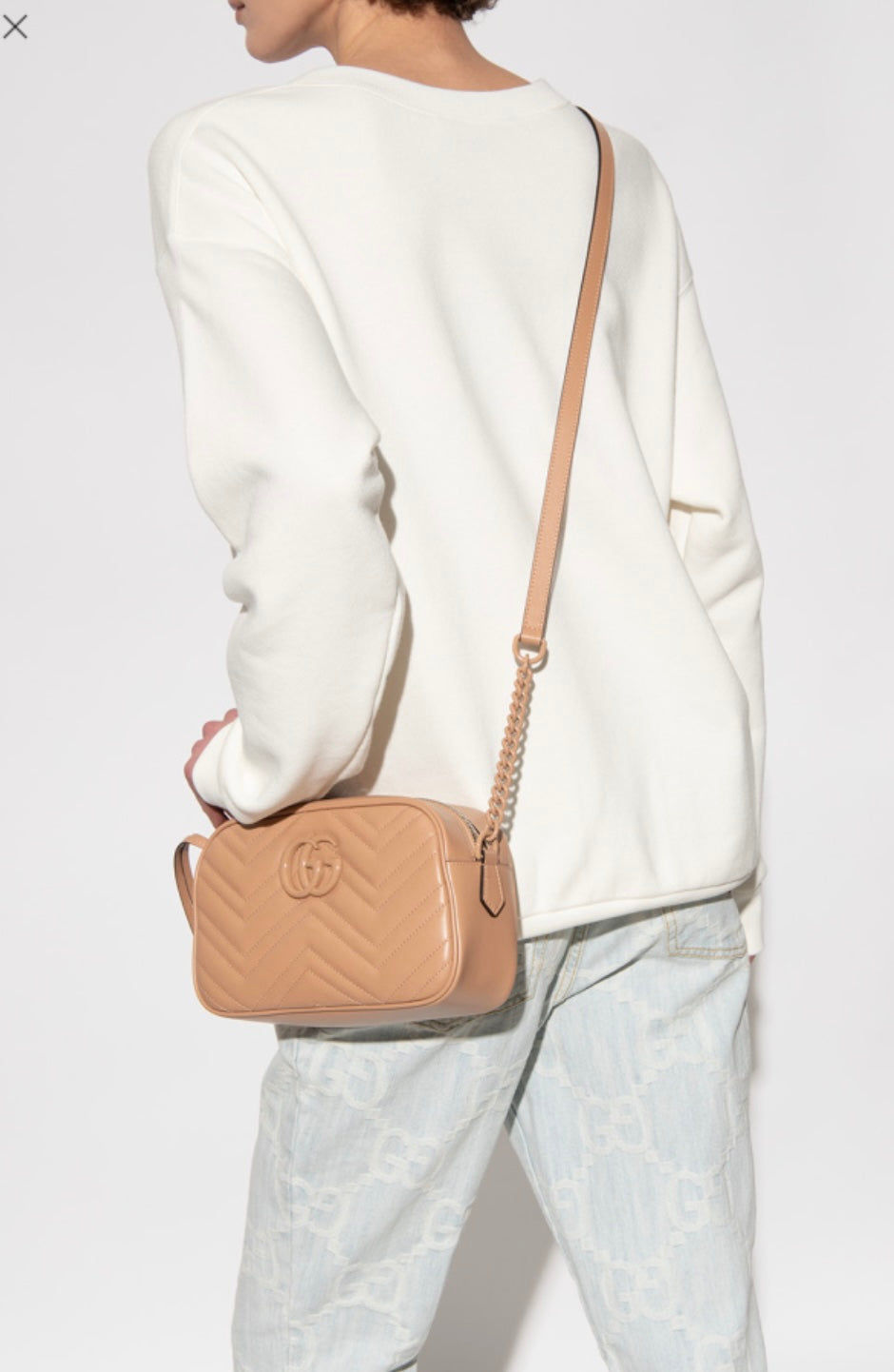 GUCCI GG MARMONT SMALL MONOCHROME CHAIN BAG