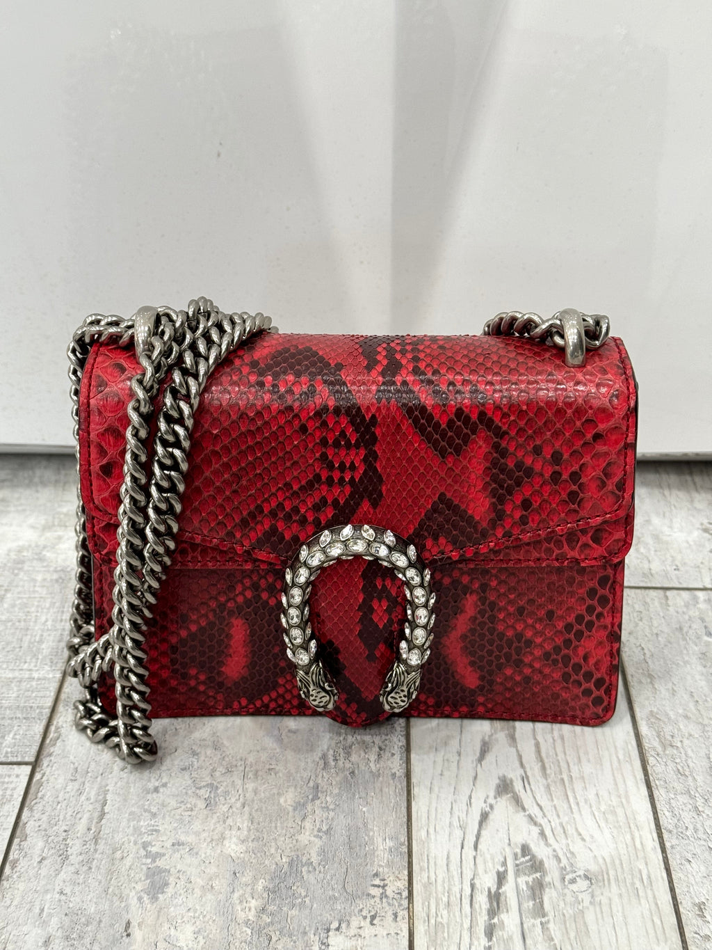 GUCCI PYTHON LEATHER MINI DIONYSUS SHOULDER BAG