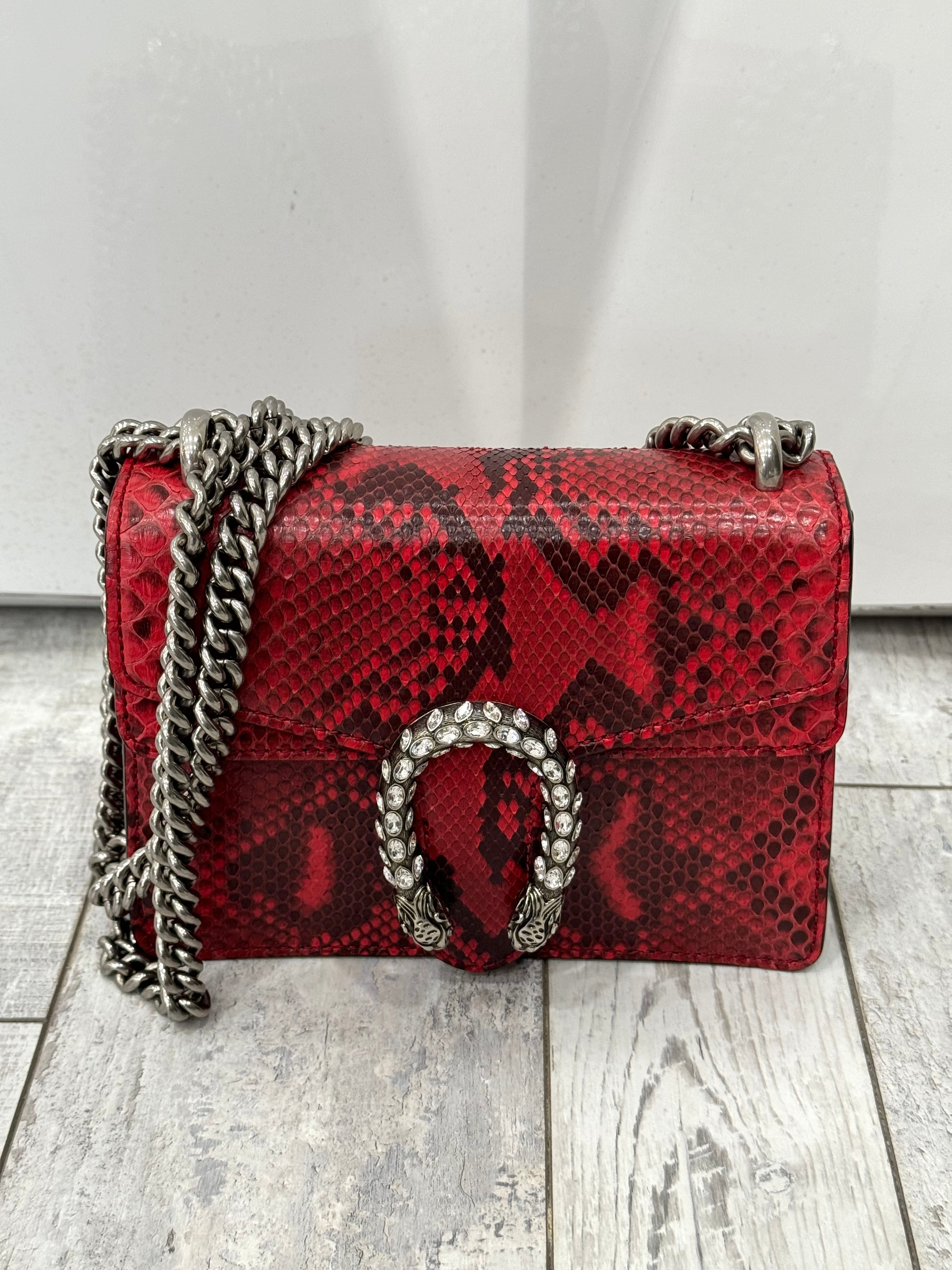 GUCCI PYTHON LEATHER MINI DIONYSUS SHOULDER BAG