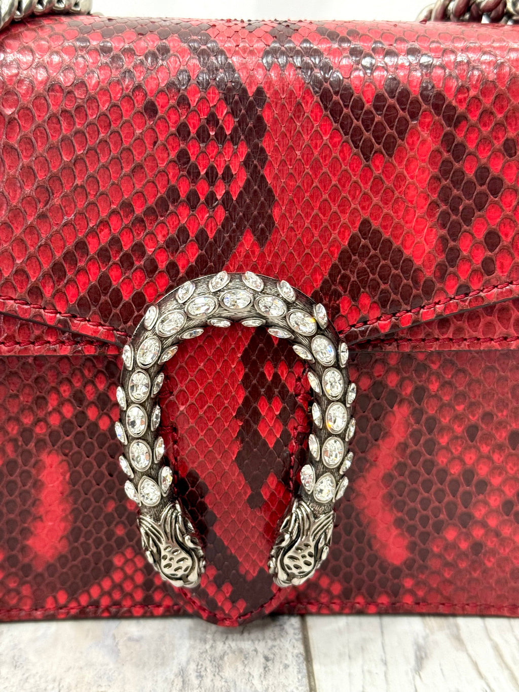 GUCCI PYTHON LEATHER MINI DIONYSUS SHOULDER BAG
