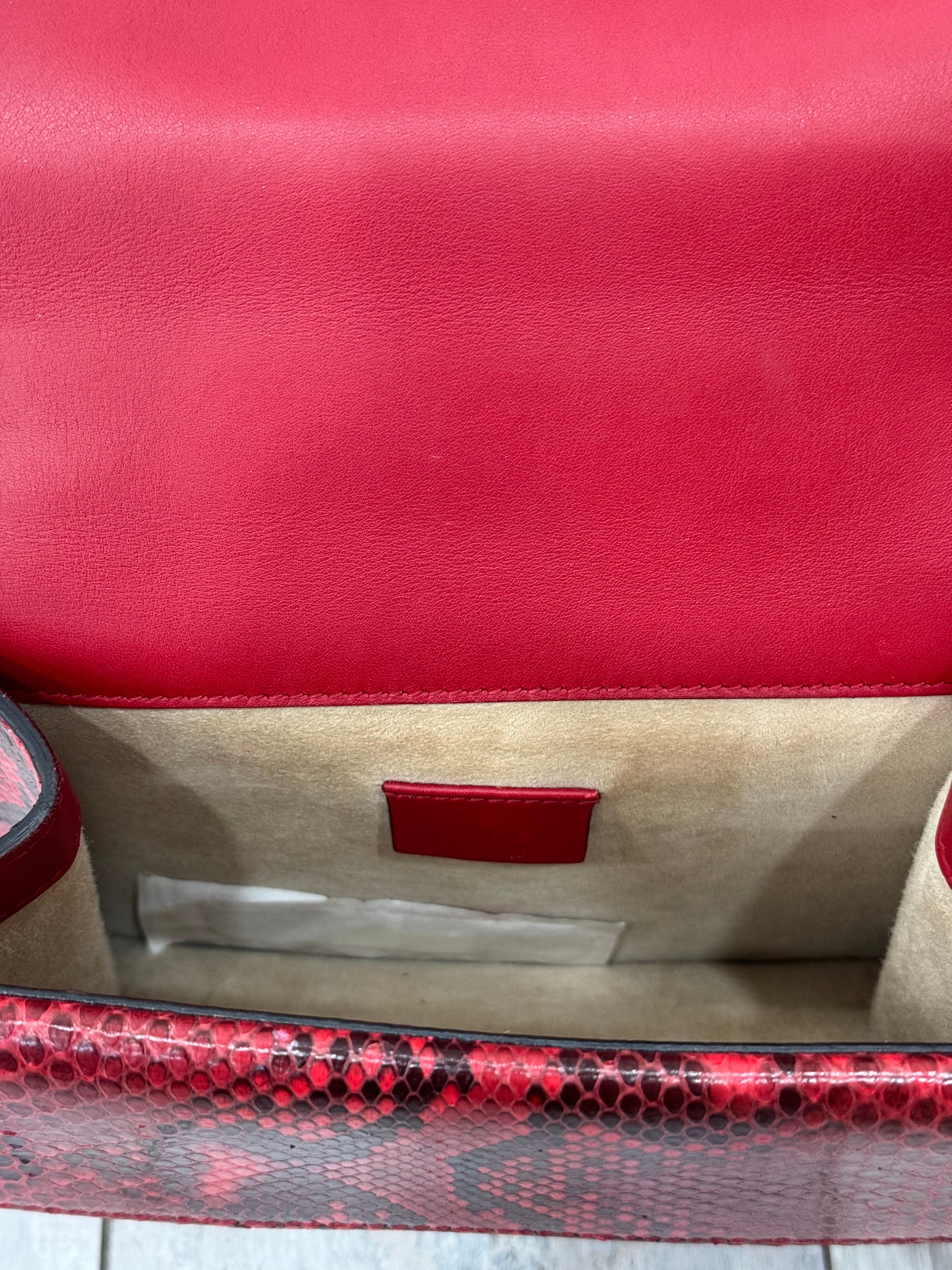 GUCCI PYTHON LEATHER MINI DIONYSUS SHOULDER BAG