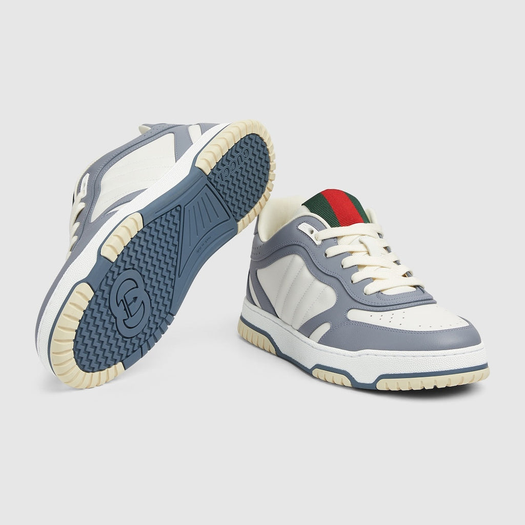 GUCCI RE-WEB MEN'S LEATHER SNEAKERS