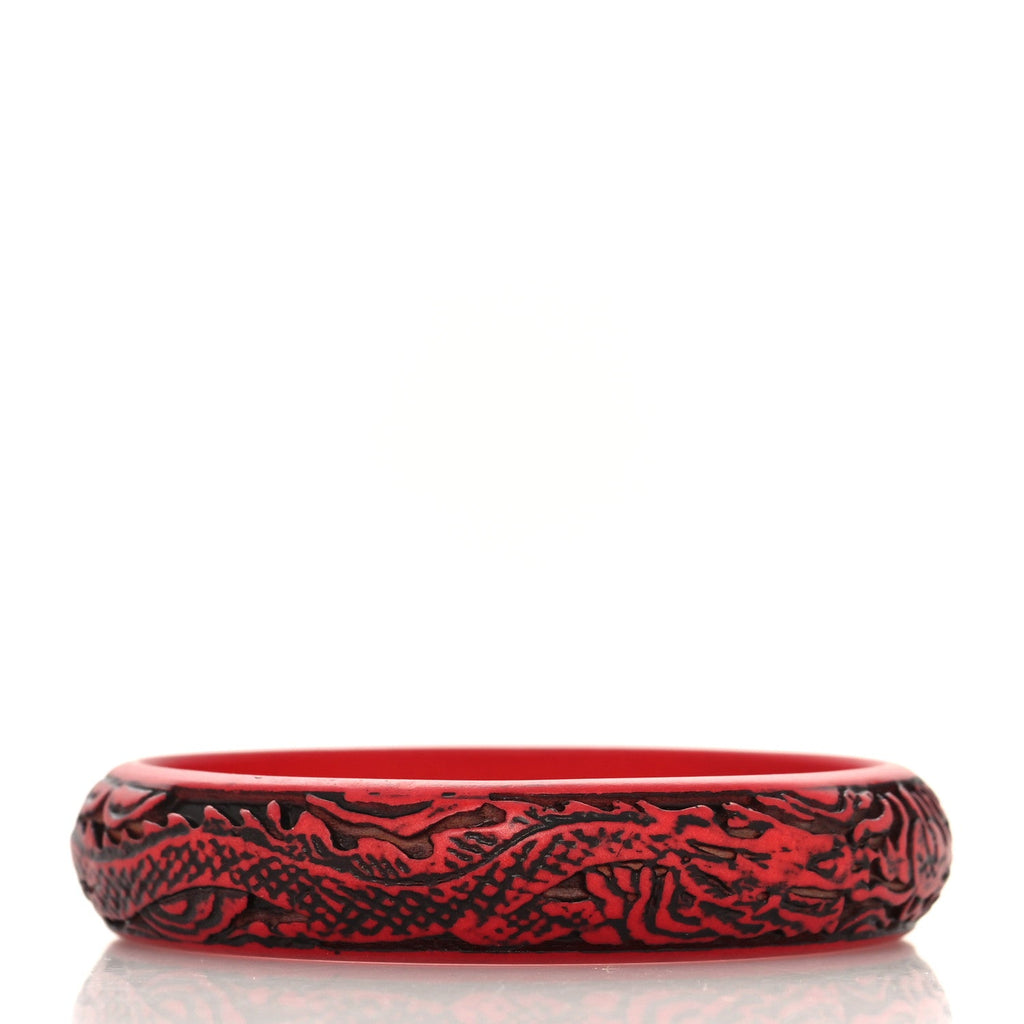 GUCCI RESIN CARVED DRAGON BANGLE BRACELET