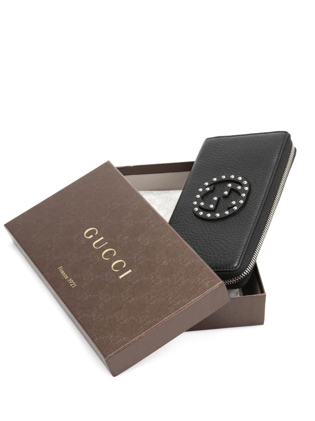 GUCCI SOHO STUDDED LEATHER WALLET