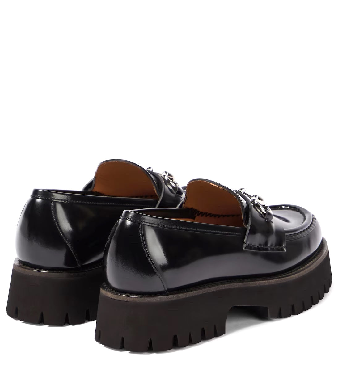 GUCCI SYLKE HORSEBIT PLATFORM CALFSKIN LEATHER LOAFERS