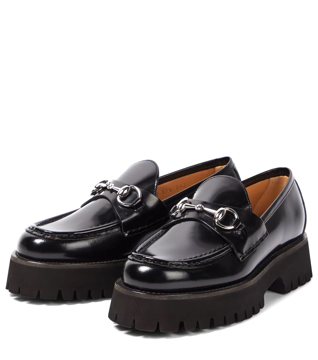 GUCCI SYLKE HORSEBIT PLATFORM CALFSKIN LEATHER LOAFERS