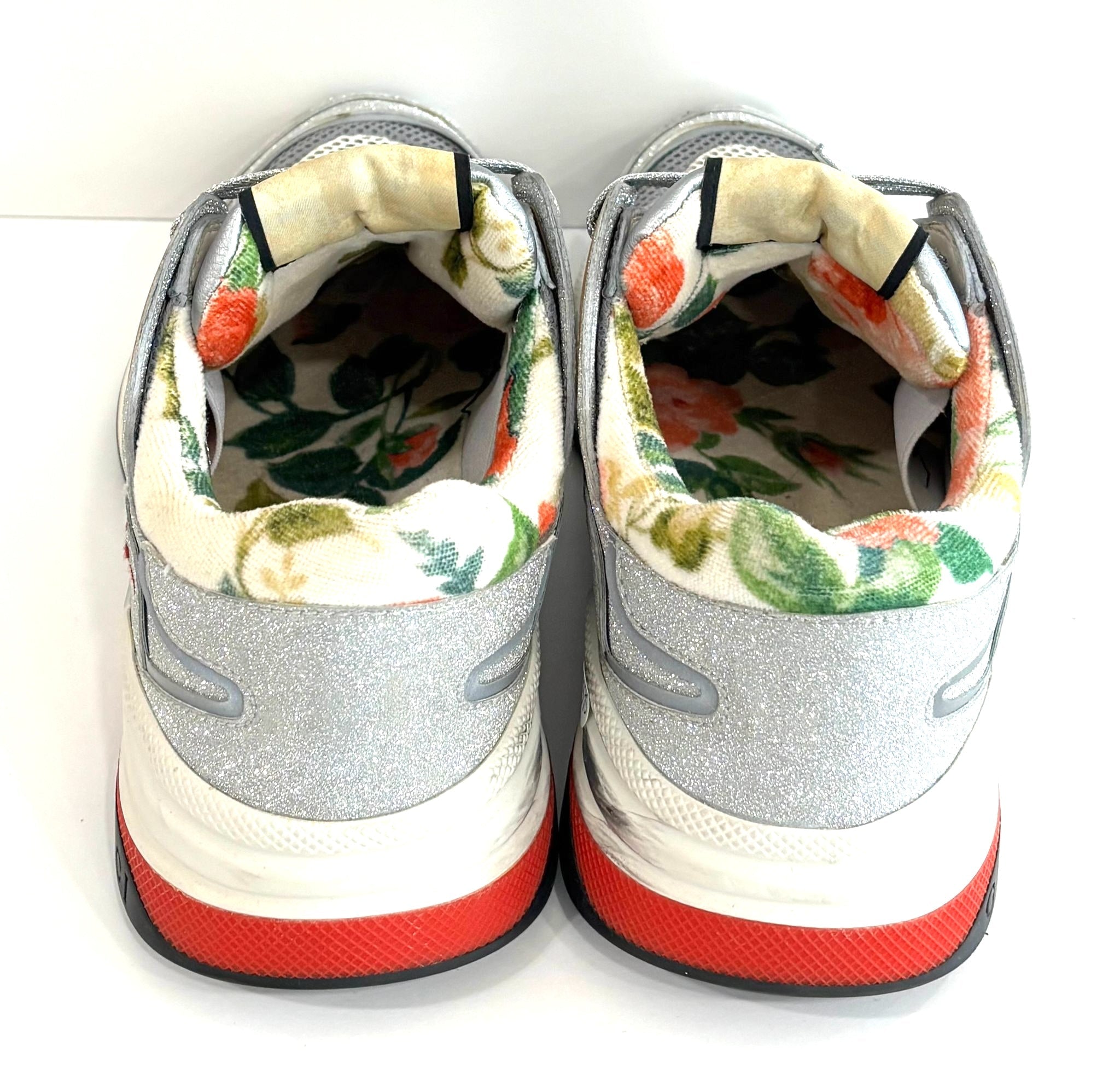 GUCCI ULTRASPACE GLITTER CALFSKIN MESH SNEAKERS