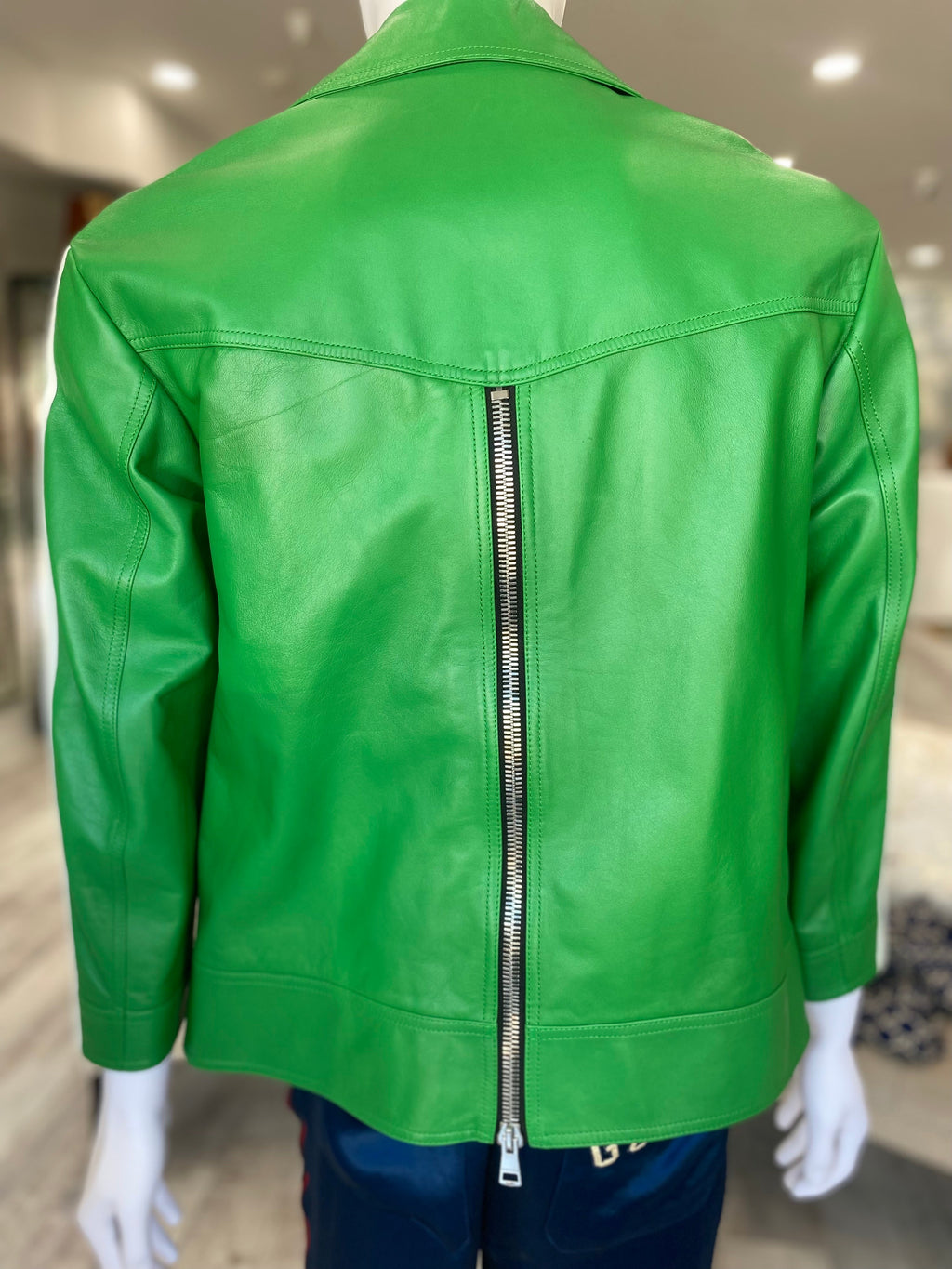 GUCCI X ADIDAS MEN'S LEATHER BIKER JACKET