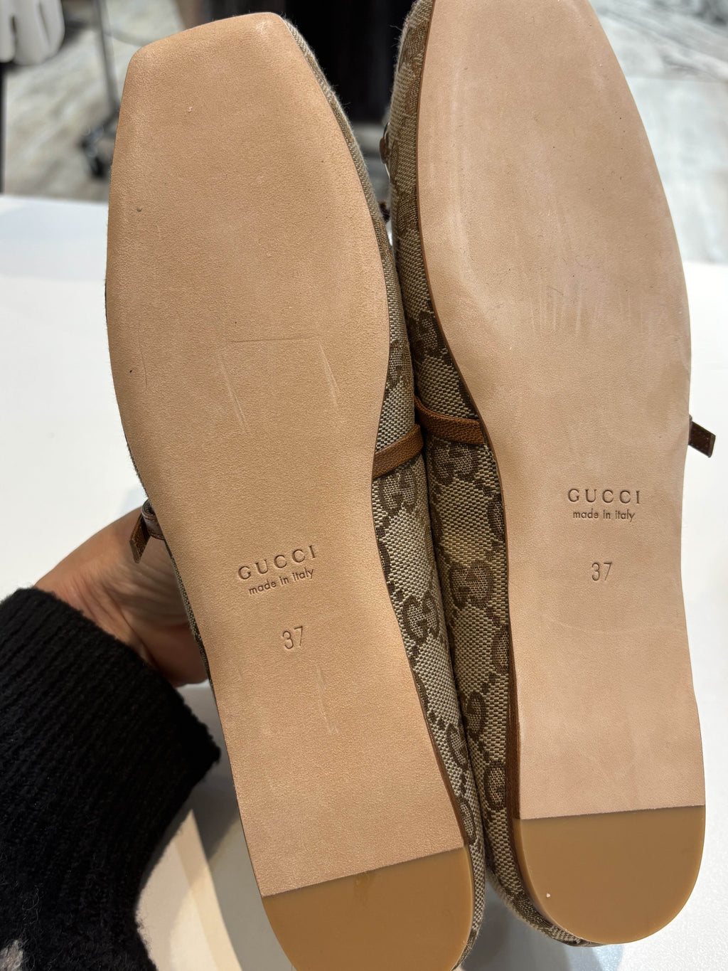 GUCCI GG MONOGRAM HORSEBIT BALLET FLATS