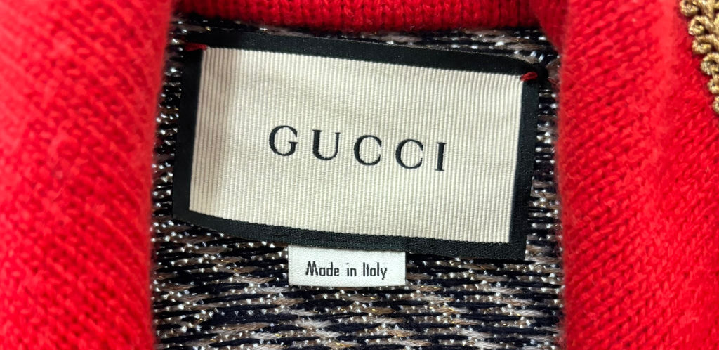 GUCCI WOOL KNIT GLITTER GG MONOGRAM IGAN