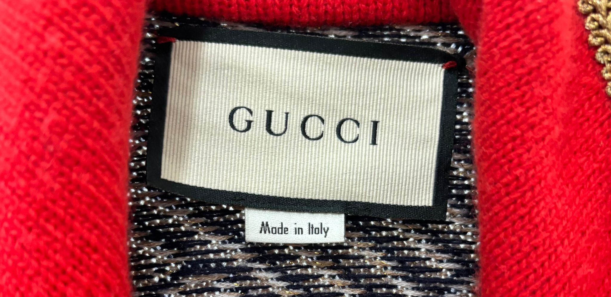 GUCCI WOOL KNIT GLITTER GG MONOGRAM IGAN