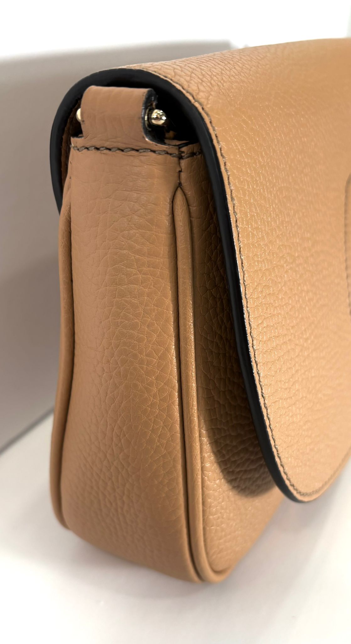 GUCCI GG SOHO CAMELIA CALFSKIN LEATHER SHOULDER BAG