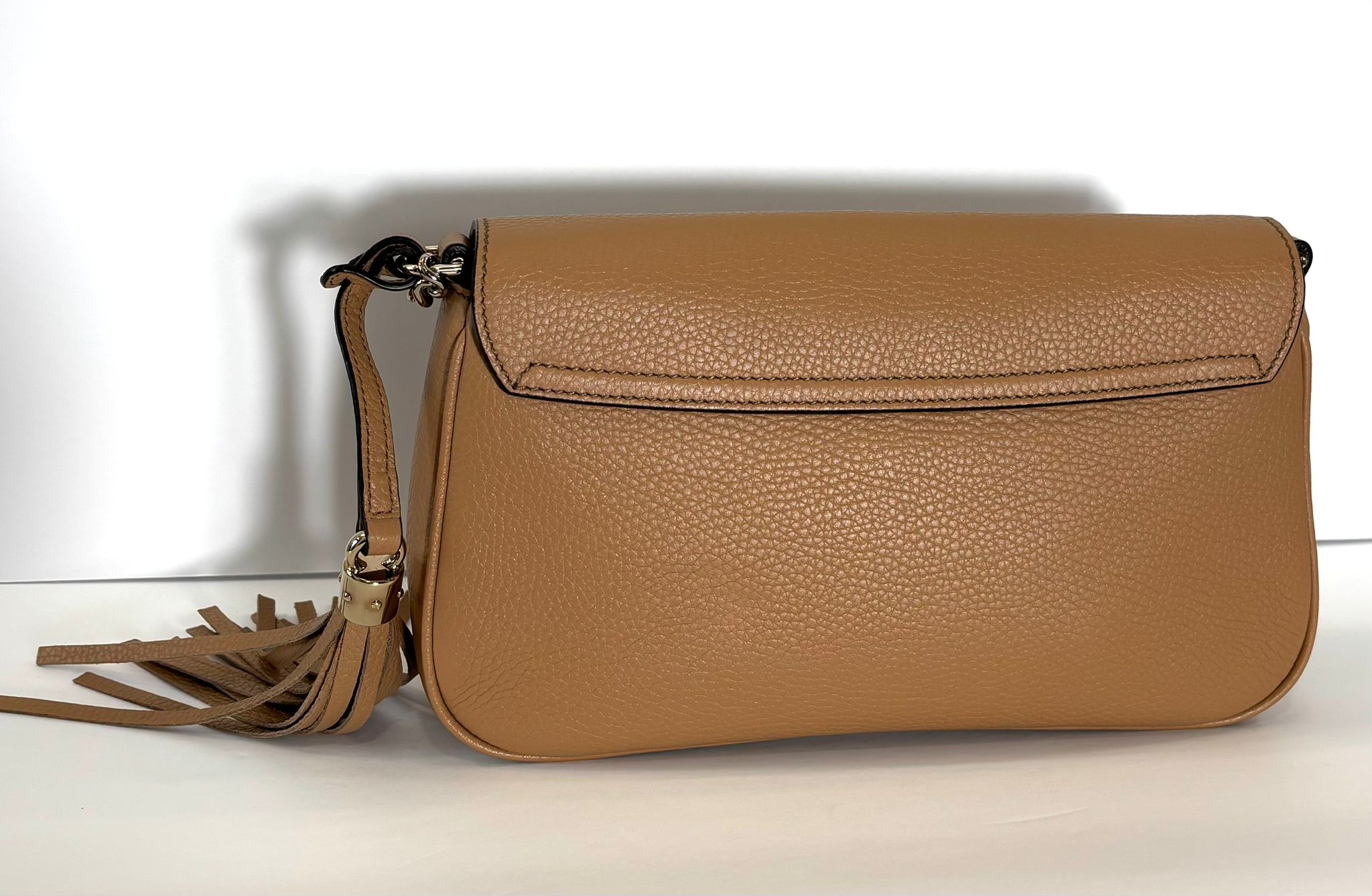 GUCCI GG SOHO CAMELIA CALFSKIN LEATHER SHOULDER BAG