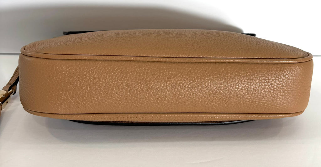 GUCCI GG SOHO CAMELIA CALFSKIN LEATHER SHOULDER BAG